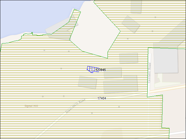 A map of the area immediately surrounding building number 123945