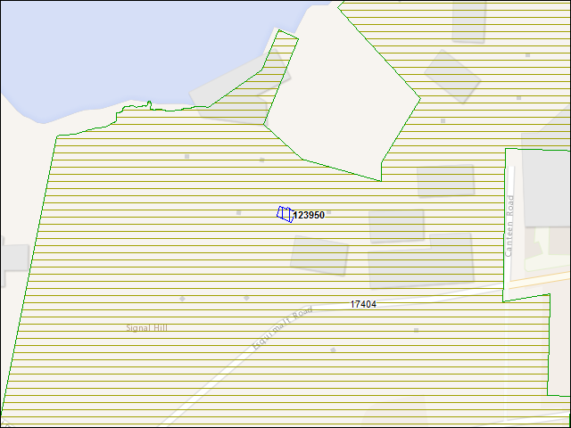 A map of the area immediately surrounding building number 123950