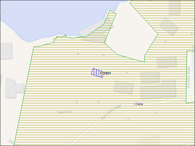 A map of the area immediately surrounding building number 123951
