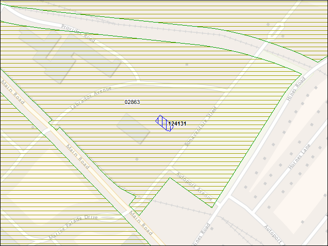 A map of the area immediately surrounding building number 124131