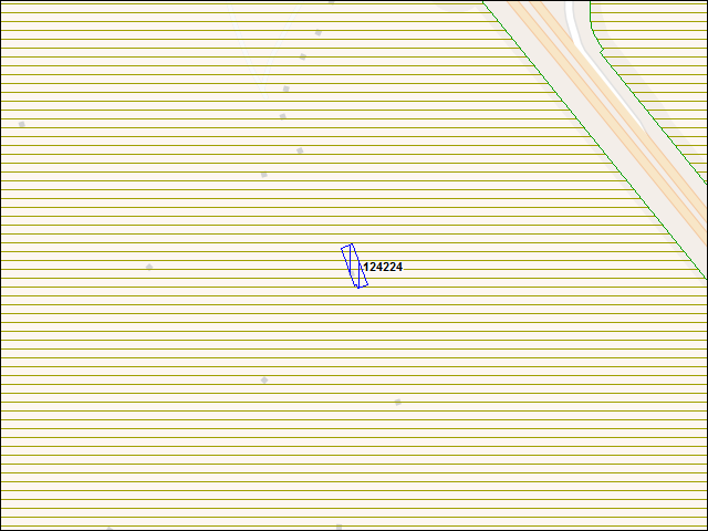 Une carte de la zone qui entoure immédiatement le bâtiment numéro 124224