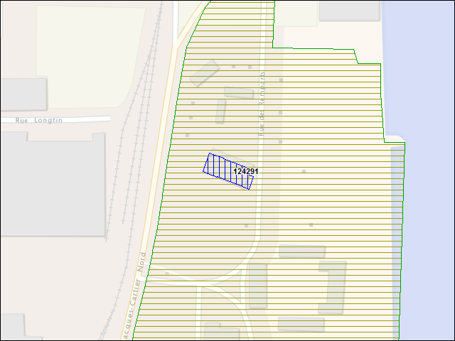 A map of the area immediately surrounding building number 124291