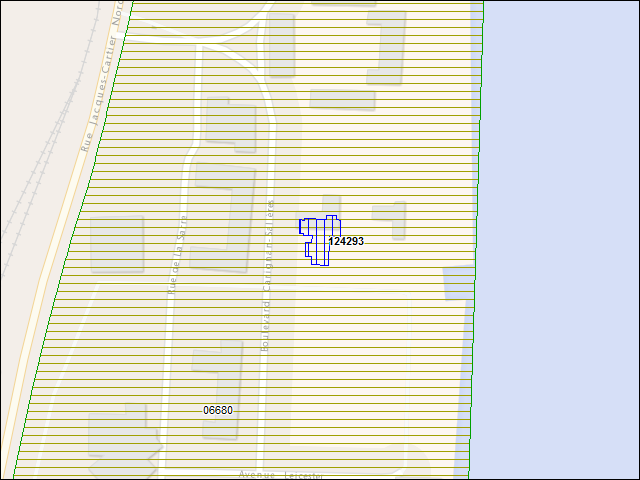 A map of the area immediately surrounding building number 124293