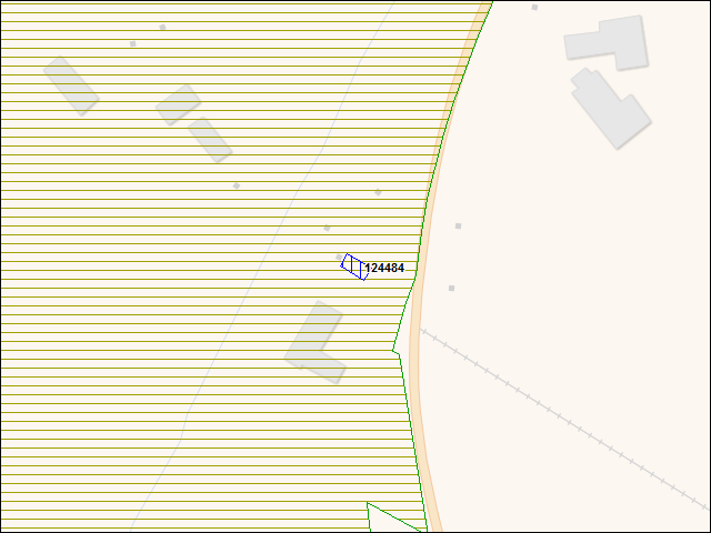 Une carte de la zone qui entoure immédiatement le bâtiment numéro 124484