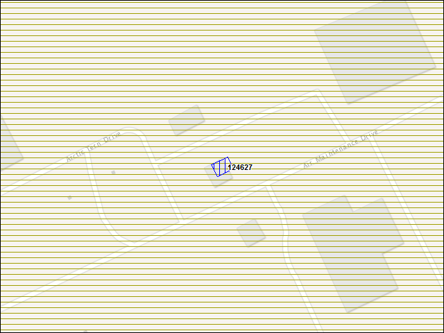 Une carte de la zone qui entoure immédiatement le bâtiment numéro 124627