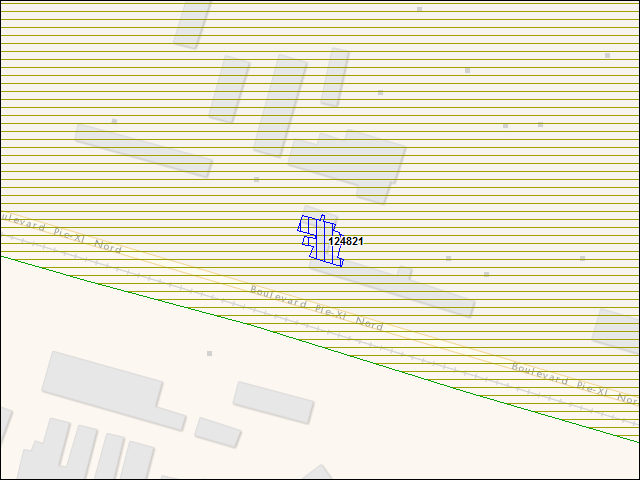 A map of the area immediately surrounding building number 124821