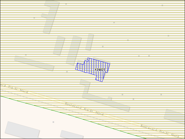 A map of the area immediately surrounding building number 124823