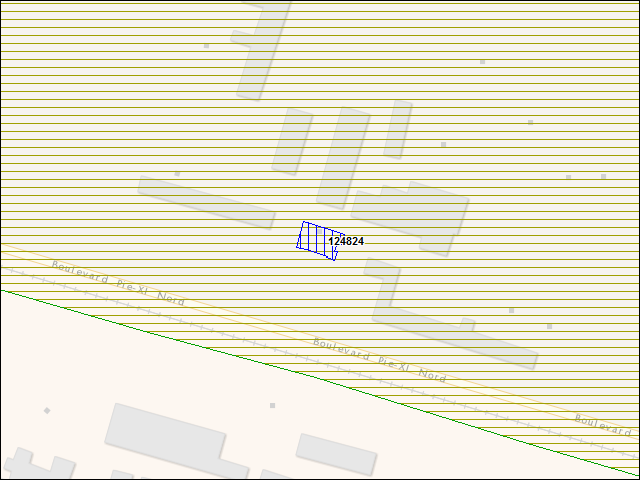 A map of the area immediately surrounding building number 124824