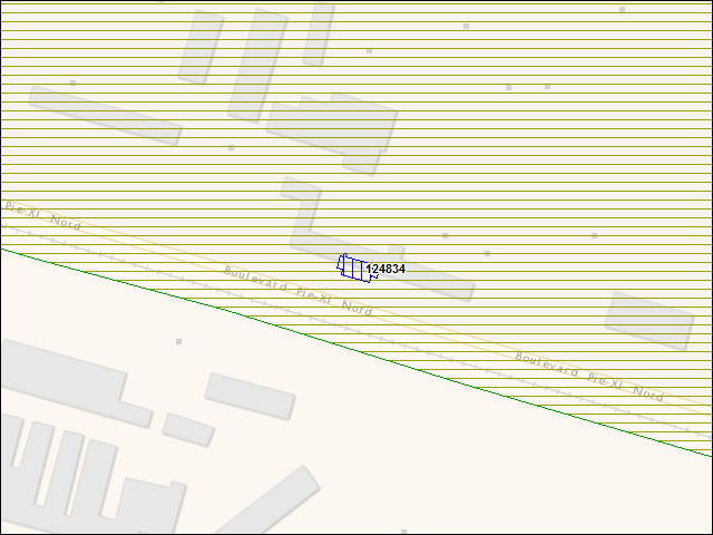 A map of the area immediately surrounding building number 124834