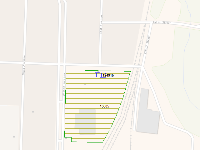 A map of the area immediately surrounding building number 124915