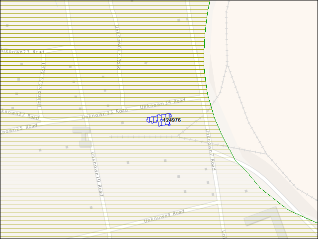 Une carte de la zone qui entoure immédiatement le bâtiment numéro 124976