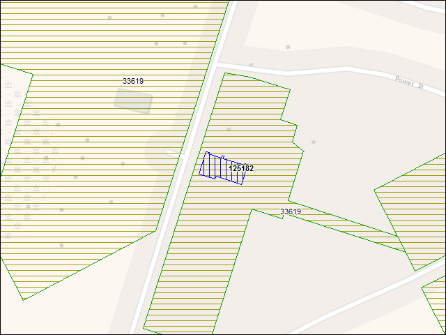 A map of the area immediately surrounding building number 125182