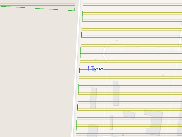 Une carte de la zone qui entoure immédiatement le bâtiment numéro 125425