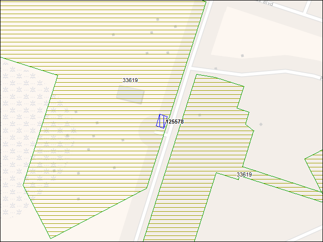 A map of the area immediately surrounding building number 125578
