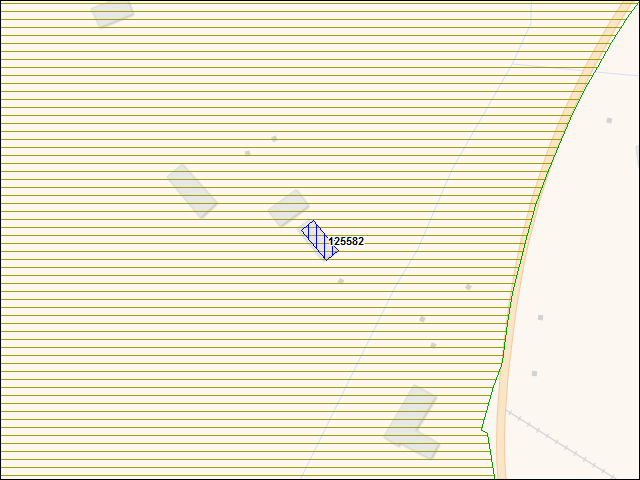 Une carte de la zone qui entoure immédiatement le bâtiment numéro 125582