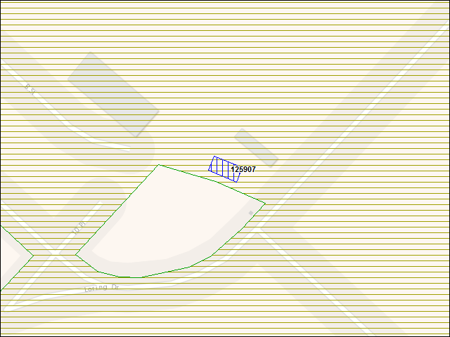 A map of the area immediately surrounding building number 125907