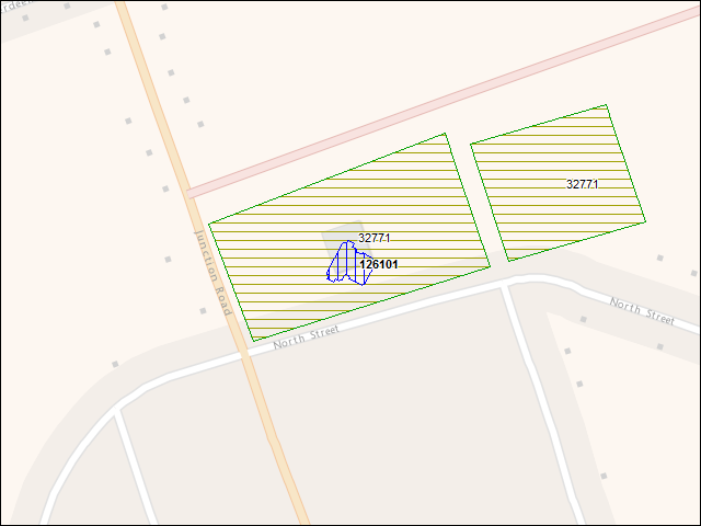 A map of the area immediately surrounding building number 126101