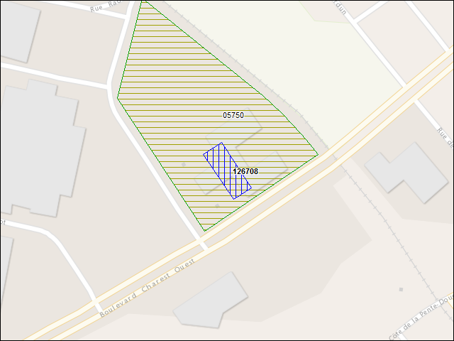 A map of the area immediately surrounding building number 126708