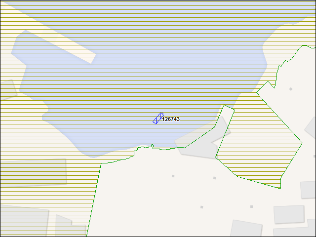 Une carte de la zone qui entoure immédiatement le bâtiment numéro 126743