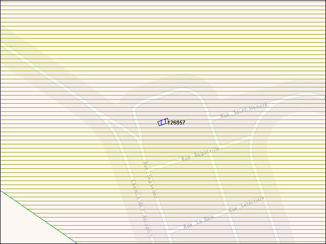 Une carte de la zone qui entoure immédiatement le bâtiment numéro 126857