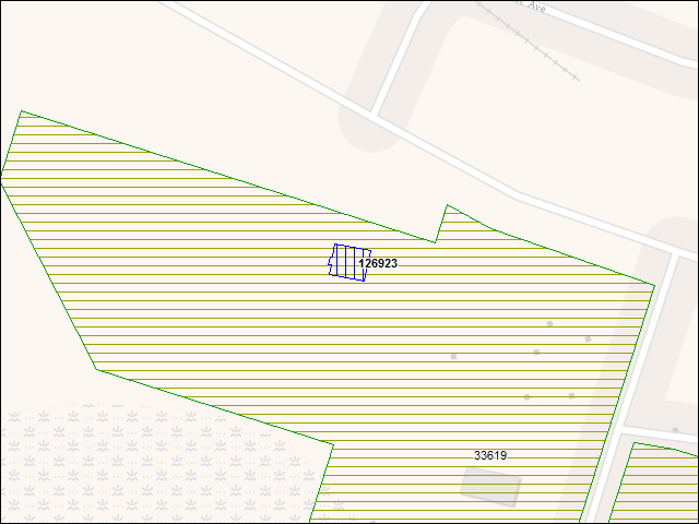 Une carte de la zone qui entoure immédiatement le bâtiment numéro 126923