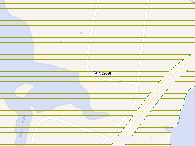 Une carte de la zone qui entoure immédiatement le bâtiment numéro 127056