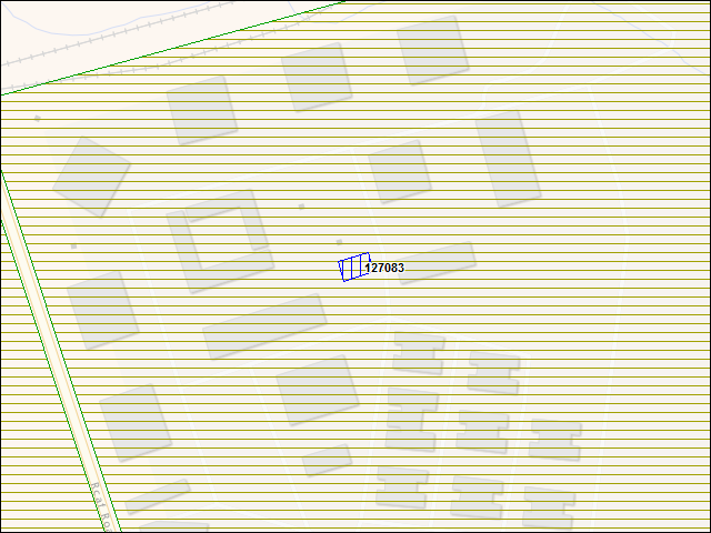 Une carte de la zone qui entoure immédiatement le bâtiment numéro 127083