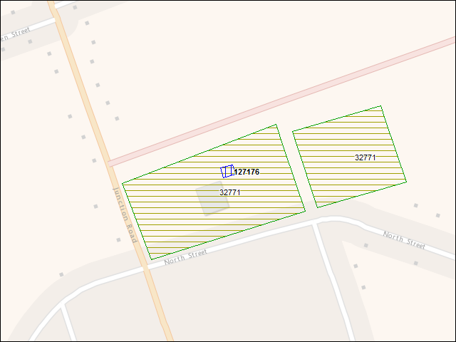 A map of the area immediately surrounding building number 127176