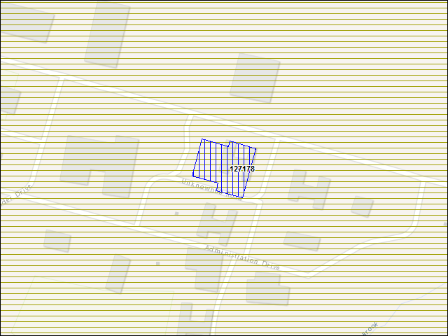 Une carte de la zone qui entoure immédiatement le bâtiment numéro 127178