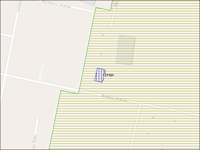 A map of the area immediately surrounding building number 127191