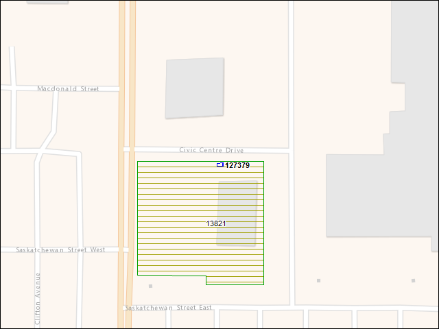 A map of the area immediately surrounding building number 127379