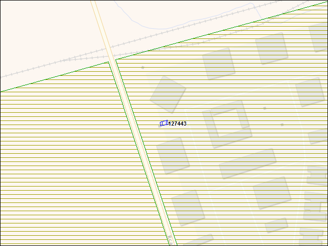 Une carte de la zone qui entoure immédiatement le bâtiment numéro 127443