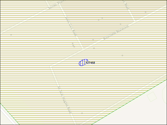 Une carte de la zone qui entoure immédiatement le bâtiment numéro 127458