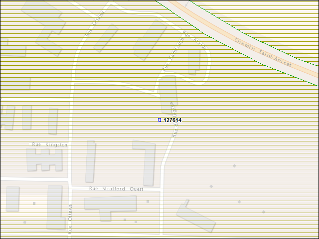 A map of the area immediately surrounding building number 127614