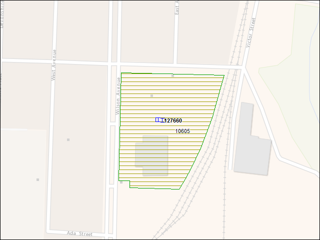 A map of the area immediately surrounding building number 127660
