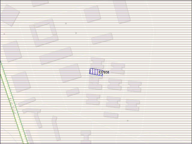 Une carte de la zone qui entoure immédiatement le bâtiment numéro 127938