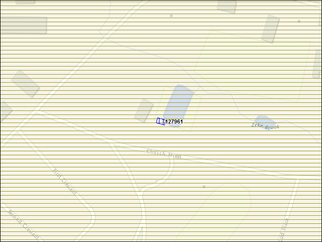 Une carte de la zone qui entoure immédiatement le bâtiment numéro 127961