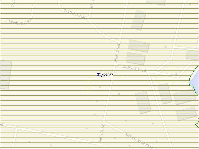 Une carte de la zone qui entoure immédiatement le bâtiment numéro 127987