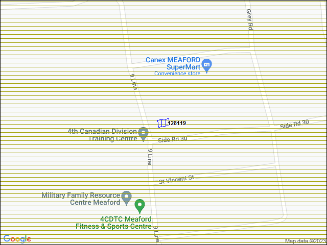A map of the area immediately surrounding building number 128119