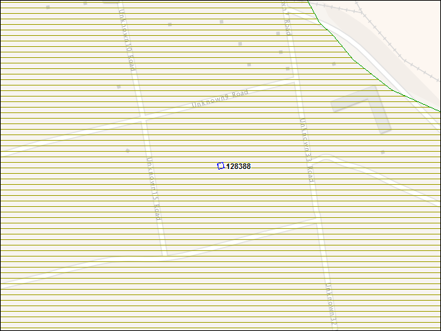 Une carte de la zone qui entoure immédiatement le bâtiment numéro 128388