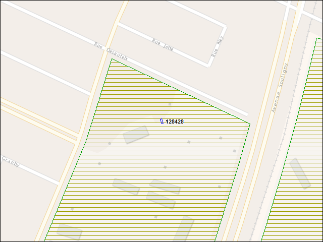 A map of the area immediately surrounding building number 128428