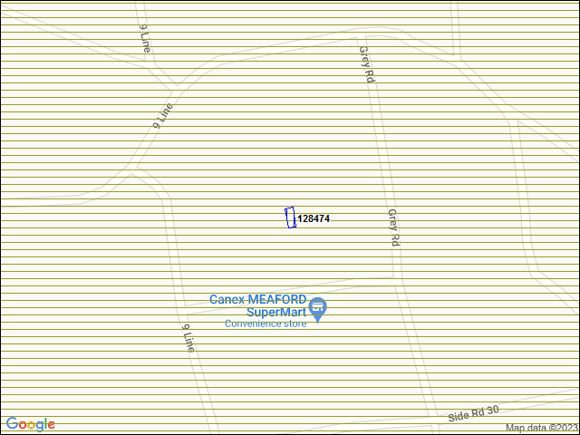 A map of the area immediately surrounding building number 128474