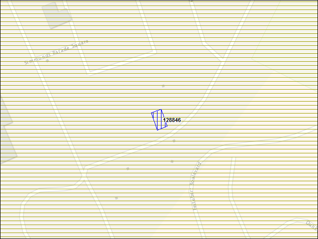 Une carte de la zone qui entoure immédiatement le bâtiment numéro 128846