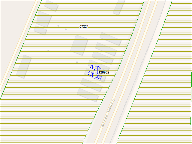 A map of the area immediately surrounding building number 128932