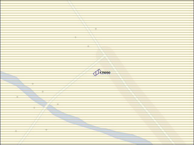 Une carte de la zone qui entoure immédiatement le bâtiment numéro 129090