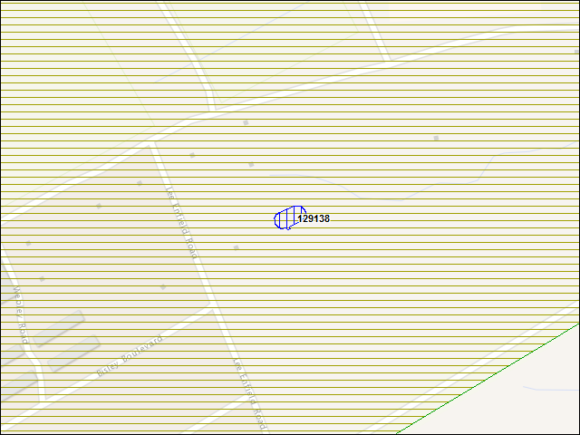 Une carte de la zone qui entoure immédiatement le bâtiment numéro 129138