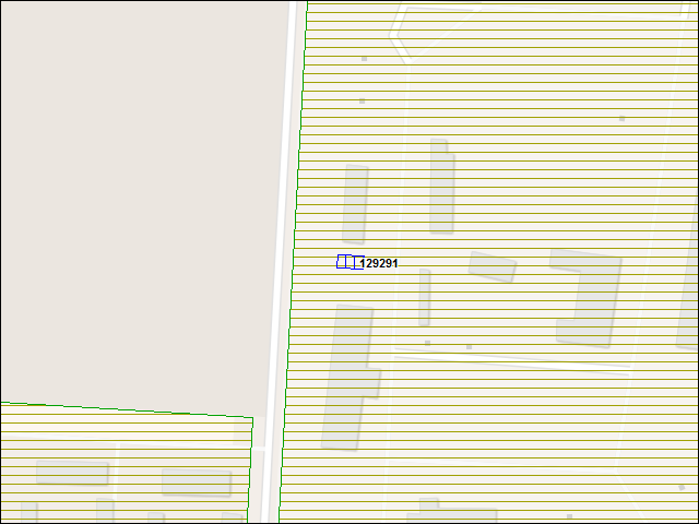 Une carte de la zone qui entoure immédiatement le bâtiment numéro 129291
