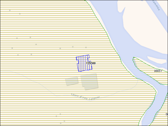 A map of the area immediately surrounding building number 129300