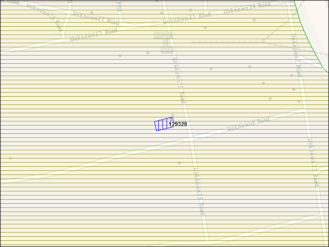 Une carte de la zone qui entoure immédiatement le bâtiment numéro 129328