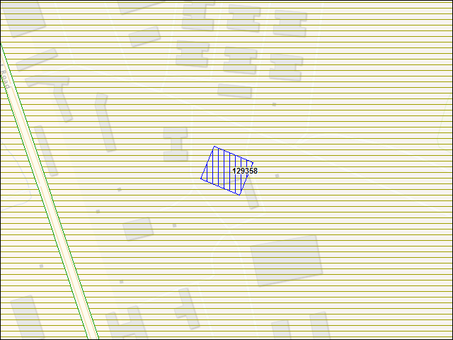 Une carte de la zone qui entoure immédiatement le bâtiment numéro 129358